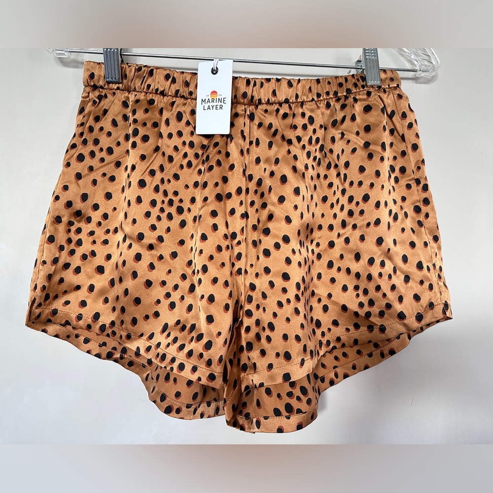 NWT Marine Layer Washable Silk Shorts in Cheetah Print Small